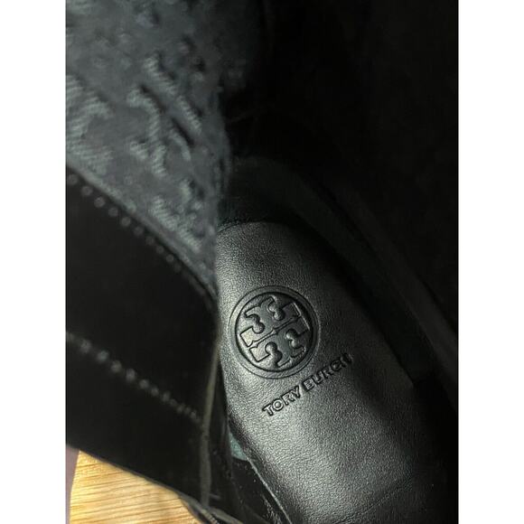 Tory Burch Riding Boots Women's 6M Black Leather Zipper Knee High Outdoor S27 - Picture 4 of 5